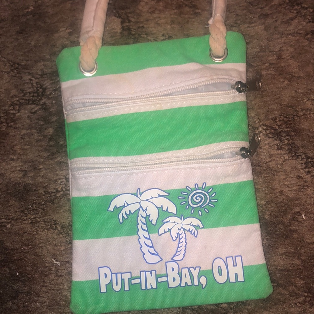 Neon striped purse